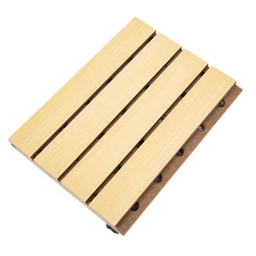 Soundproofing Panels Acoustic Board Slot Wooden Sound Absorption Board for Office Home - color: Light Brown
