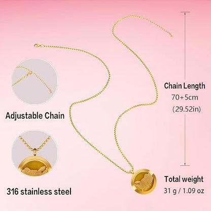 Aromatherapy Diffuser Necklace-Eagles Essential Oil Necklace,Aromatherapy Diffuser Pendant for Men and Women,Portable,Suitable for Yoga,Meditation,Travel,Stress Relief Gift(Gold 30mm) - color: Eagles Gold