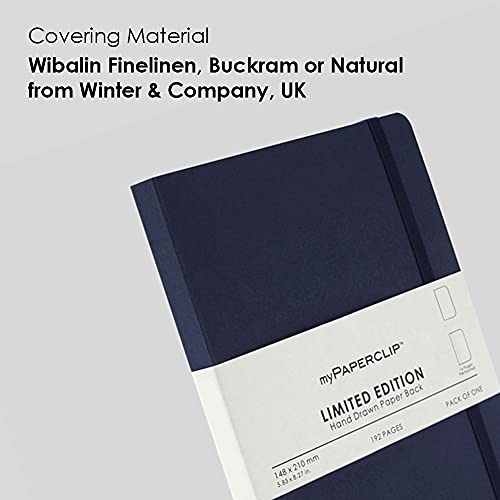 myPAPERCLIP Limited Edition A5 Plain Notebook | 192 Pages, 100 GSM, Soft Cover, A5 (5.83 × 8.27 in) | Flat Lay | Bookmark & Elastic Closure | Imperial - color: Imperial, style: Plain