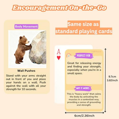 Somatic Therapy Cards for Kids, 52 Mindfulness & Emotional Regulation Activities for Calm, Focus, Coping Skills - Social Emotional Learning Tools for Parents, Therapists, Ages 6–12, Calm Down Corner