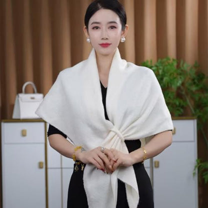 Women Pashmina Shawl Wraps Knitted Shawls and Wraps Cardigan Cape Wool Cashmere Shoulder Top Sweater Shawl Scarf - color: Beige