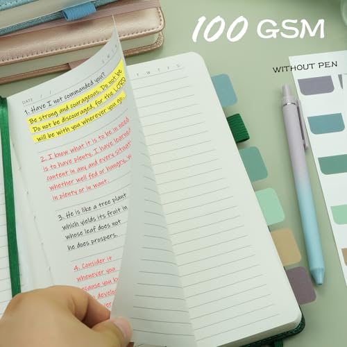 Lined Journal Notebook, 400 Pages Thick Journal for Writing, A5 Hardcover Leather Notebook with 100Gsm College Ruled Paper for Women Men Work Note taking, 5.8" x 8.4", Green