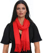 Ocomfly 100% Pashmina Scarf for Women - Premium Womens Scarves - Gift Boxed - Shawls or Wraps - Ultra Soft and Warm - color: Cherry Red