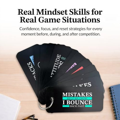Sports Affirmation Cards – 30 Game Day Motivation Cards for Confidence, Focus & Mental Toughness – Portable Athlete Mindset Cards with Metal Ring