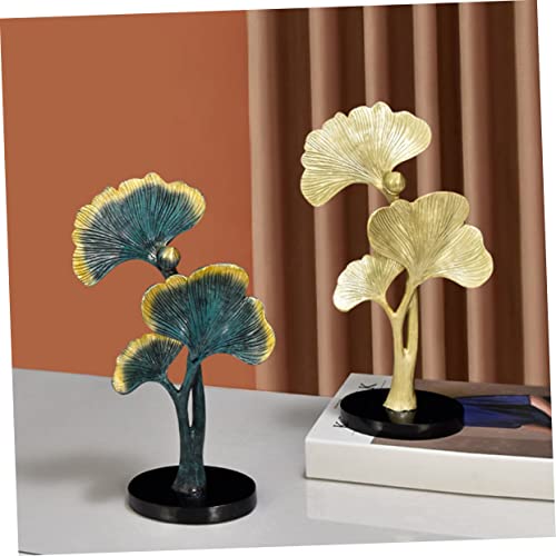 BESPORTBLE Ginkgo Leaf Resin Desktop Ornament Decor for Living Room Office Meditation -catching Table Accent Finish
