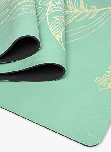 Shakti Warrior TPE Yoga Mat - Artist Designed, Premium eco friendly mats, Non Slip, Non toxic, Great For Regular & Hot Yoga, Pilates and Workouts (72 inch x 24 inch x 6mm thick) - color: Feather