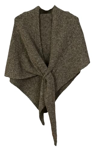 Shawls Wraps Women Triangle Sweater Scarf Warm Wool Blend Pashmina Cape Cold Weather Neck Warmer Winter Fall Accessory - color: Solid-mottled-coffee