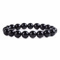 Justinstones Gem Semi Precious Gemstone 10mm Round Beads Stretch Bracelet 7 Inch Unisex - color: Black agate