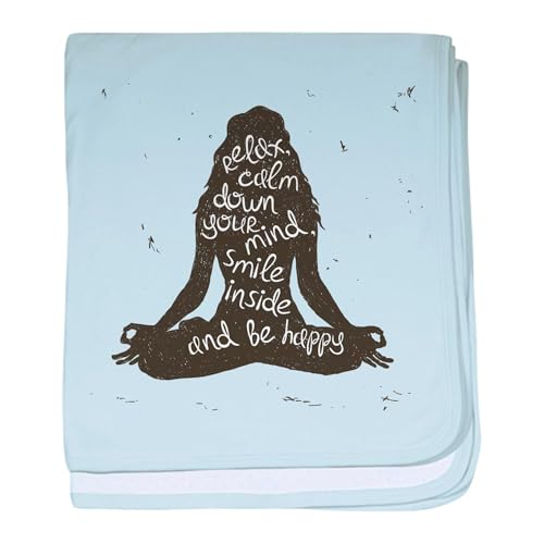 CafePress Cool Yoga Womens Meditating Meditatio Baby Blanket, Super Soft Newborn Swaddle - color: Sky Blue