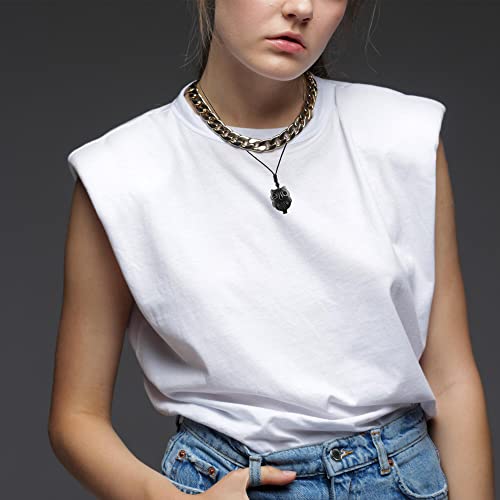 Black Obsidian Necklace Natural Crystal Amulet Protection Pendant with Adjustable Rope Lucky Talisman Necklaces Jewelry Gift for Men Women - color: Owl A