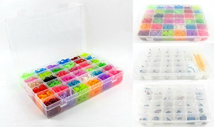 Kamay's Large Transparent Thick Hard 36 Grids Adjustable Compartment Slot Plastic Craft Storage Box Organizer For Toy Desktop Jewelry Accessory Drawer Or Kitchen Removable Dividers Container - style: XL36 Compartment Slot