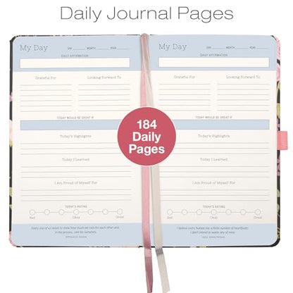 Five Minute Self Care Journal - Black Floral - style: Black Floral