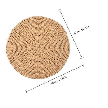 UKCOCO Meditation Cushion Thick 1.5cm Natural Woven Straw Floor Pillow for Sitting Indoor Mindfulness Yoga Cushion Pad, Sturdy Tatami Seat Mat for Home and Picnic Use