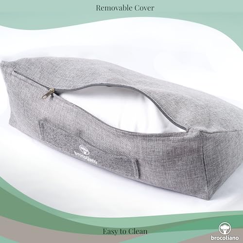 Meditation Cushion – Ergonomic Zafu Pillow for Yoga and Mindfulness – Washable Cover, Natural Buckwheat Fill, Premium Fabric (Cotton Blend/Polyester Variant) (Charcoal Grey, Medium)