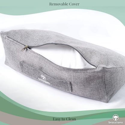 Meditation Cushion – Ergonomic Zafu Pillow for Yoga and Mindfulness – Washable Cover, Natural Buckwheat Fill, Premium Fabric (Cotton Blend/Polyester Variant) (Charcoal Grey, Medium)