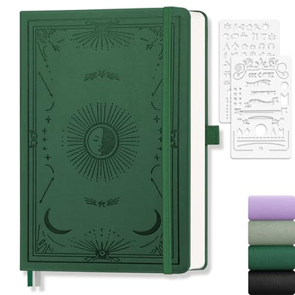 Blank Journal for Women Men, 192 Pages A5 Notebook Journal, Hardcover Notebook with 100Gsm Thick Pages, Leather Note Book for Writing, Travel, Business, Office, Prayer 5.7 x 8.3, Dark Green - color: Dark Green, style: Plain