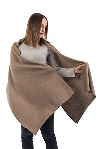 Dalle Piane Cashmere Womens Wool Cashmere Blend Stole Soft Italian Shawl Wrap for Wedding Evening Gift Made in Italy - color: Mink