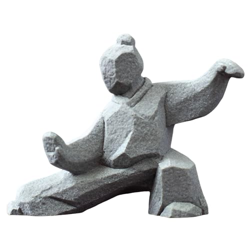 Fengshui Figurine for Home Decor: Tai Chi Yin Yang Statue Gift for Friend Meditation Zen Sculpture Handcrafted Sandstone Artwork for Office Bookshelf Desktop Decor (Style B) - color: Style B