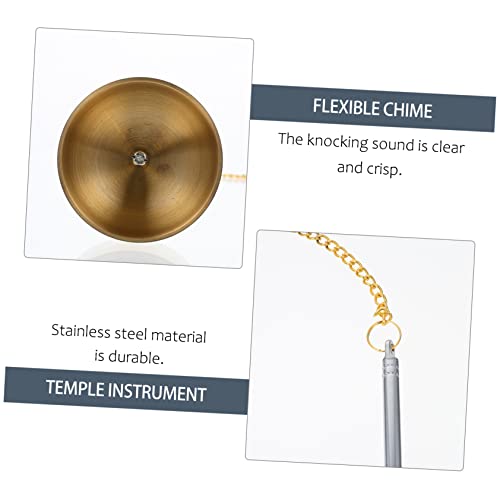 Toddmomy Flexible Telescopic Buddhist Chime with Clear Crisp Sound Smooth Safe Edges Simple Design Praying Instrument for Temple Rituals and Meditation Large Buddha Utensil and Home Decor
