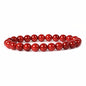 Justinstones Gem Semi Precious Gemstone 8mm Round Beads Stretch Bracelet 7 Inch Unisex - color: Dyed Red Coral