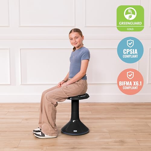 ECR4Kids ACE Active Core Engagement Wobble Stool, 18-Inch Seat Height, Flexible Seating, Black - color: Black