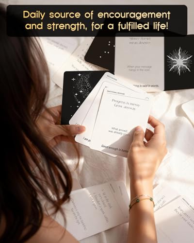 Affirmation Cards for Women – 54 Daily Mindfulness, Meditation & Emotional Release Cards with Unique Relationship Anxiety Relief Section | Universe-Themed Positive Self-Care Deck |Gifts for Women