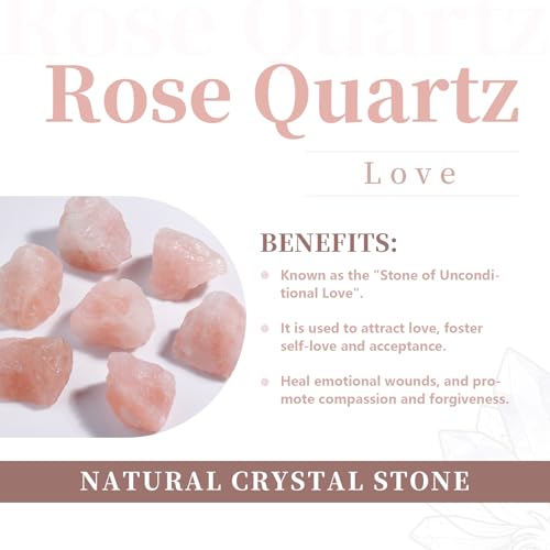 rockcloud Rose Quartz Raw Stones Wind Chime Home Garden Decoration Figurine - color: Pink