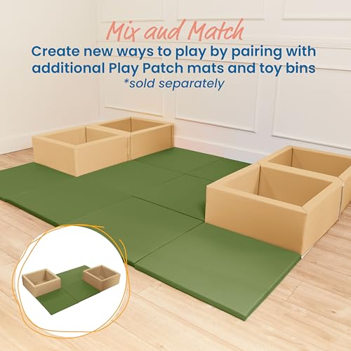 ECR4Kids SoftZone Play Patch Activity Mat Squares, Modular Playmat, Hunter Green, 4-Pack - color: Hunter Green