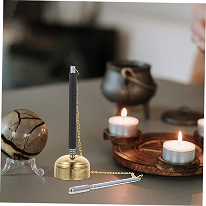 FRCOLOR Adjustable Wooden Chime Buddhist Ritual Utensil for Temple Supplies Extendable Meditation Bell Carved Design for Prayer and Chanting
