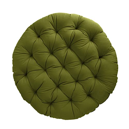 Sorra Home Tufted Papasan Cushion - Bucket & Moon Chair Comfy Round Cushion - Floor Pillow with Plush Foam for Indoor Furniture (Frame Not Included) - Avocado (48" x 48" x 4") - color: Avocado, size: 48 in x 48 in x 4 in