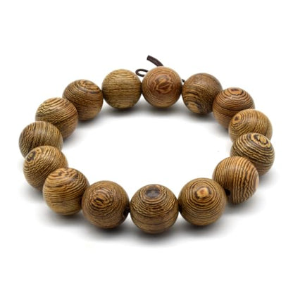 Zen Dear Unisex Natural Wenge Wood Mala Prayer Beads Necklace Bracelet Beads Meditation Buddhist Japa Rosary Mala Bead Yoga - style: 15mm 15 beads