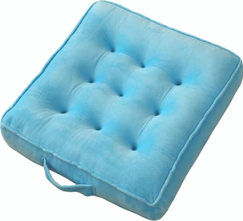 Square Meditation Floor Pillows with Handle, Seat Cushions for Adults, Thicken Crystal Velvet Seat Cushion with Pearl Cotton Filling for Yoga Living Room Balcony Outdoor Tatami(D,45X45X8CM/18X18X3IN) - color: D, size: 45X45X8CM/18X18X3IN