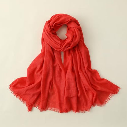 Pashmina Shawl Party Wraps Evening Dress Bridesmaid Long Cotton Scarves for Wedding - color: Pure Red 5