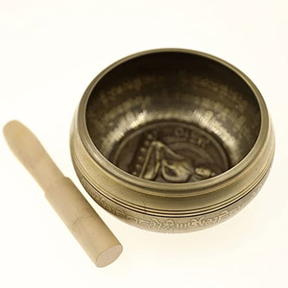 Copper Bowl 11cm Handmade Tibetan Singing Bowls Scripture Buddha Sound Bowl Yoga Meditation Buddha Sound Bowl Ornamentfor for Healing Prayer Bowl,A - color: A