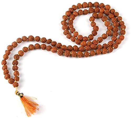 Authentic Rudraksh Mala-5face- Geniune Himalayan Rudraksha Seeds Religious Ornament Rosary Japa Mala Necklace - Imported from Nepal