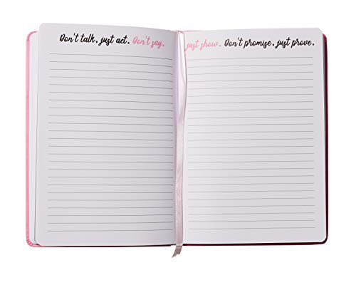 Eccolo Notebook Journal for Women, Writing Journal, Guided Journal with Empowering Quotes and Art by Women, Flexi Cover, Lay Flat Design, Lined Journal, 256 Pages (Pink, 6x8 inches)