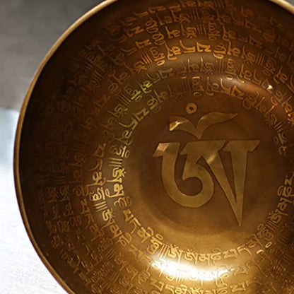 Singing Bowl Handmade Buddha Sound Bowl Meditation Singing Bowl Copper Chime Bowl Meditation Sound Bowl Ornament，16CM - size: 16CM