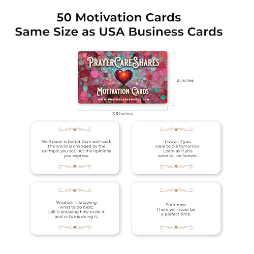 Daily Motivational Quotes- Portable Motivational Kit with 50 Assorted Daily Motivation Cards for Positive Mindset and Inspirational Quotes. Everyday Motivational Wellness - style: Motivations Kit- 50 Motivation Cards
