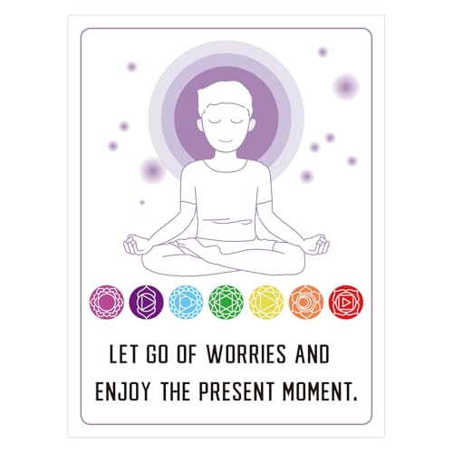 BOXOB 32pcs Mindfulness Meditation Cards, Positive Affirmation & Self-Care Deck for Stress Relief Anxiety Relaxation Mental Wellness Support Inspirational Cards for Adults Women Men Kids Teens