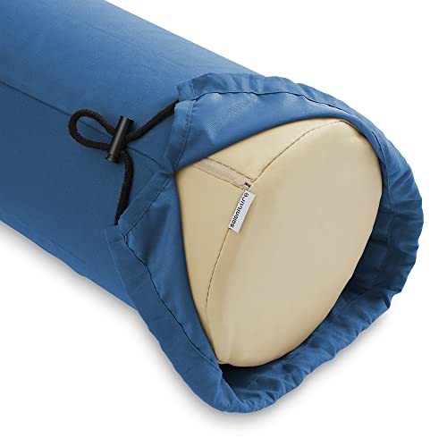 Saloniture Microfiber Cylinder Pillow Case Cover for Massage Table Bolsters - 30 x 9 Inch with Drawstring Closure, Navy - color: Navy
