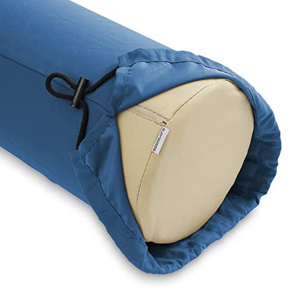Saloniture Microfiber Cylinder Pillow Case Cover for Massage Table Bolsters - 30 x 9 Inch with Drawstring Closure, Navy - color: Navy