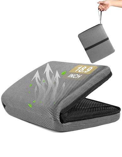 FASTMOMENT Airplane Seat Cushion Portable Travel Cushion for Comfort Foldable Stadium Pad with Breathable Fabric Seat Pad Perfect for Long Flights, Office, Bleacher, Camping - color: Dark Grey