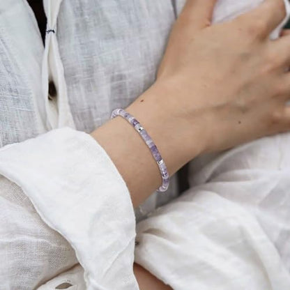 VIBILIA Get Well Gifts for Women, Inspirational Gifts Natural Stone Healing Bracelet, Thinking of You Encouragement Strength Bracelets for Women on Birthday Valentine's Day Easter Mother's Day - color: F. Purple Mica