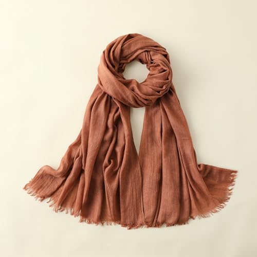 Pashmina Shawl Party Wraps Evening Dress Bridesmaid Long Cotton Scarves for Wedding - color: Rusty Red 15