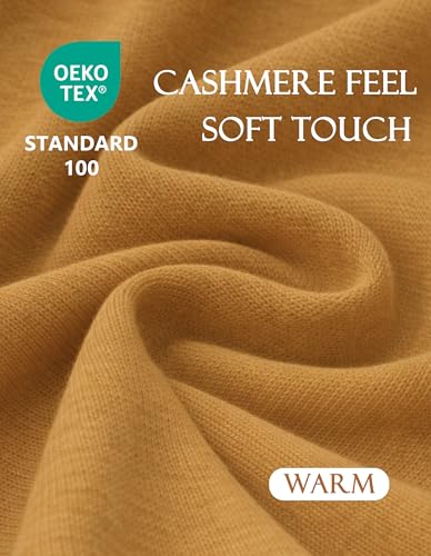 PULI Womens Large Cross Front Poncho Sweater Wrap Topper Knitted Elegant Shawls Cape for Fall Winter - color: 1-ginger Yellow