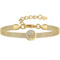 Mesh Link Gold Bracelet for Women 14K Gold Plated Clip Beads Dainty Bracelets Gift for Women - style: Gold-Wave