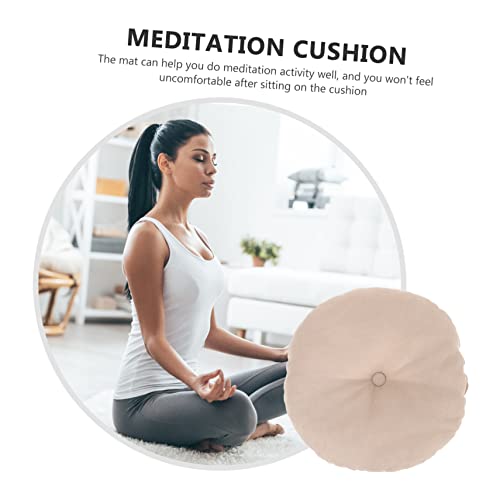 Zafu Meditation Pillow Yoga Exercise Mat Thick Floor Seat Cushion Grey - color: Beige
