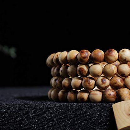 Zen Dear Unisex Thuja Sutchuenensis Wood Beads Wooden Bracelet Necklace Prayer Mala Wristband Bracelet - style: 8mm 108 Beads SE Boutique