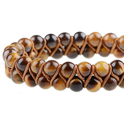MASSIVE BEADS Double Layer Natural Chakra Healing Power Crystals Macrame Bracelet Yoga Stone Beads Gemstone Meditation Relax Anxiety Bangle for Unisex Women Men