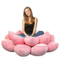 Pink Lotus Large Meditation Pillow Seating for Adults and Yoga Sitting,55inch Faux Velvet Fabric Ultra Thick Fill Plush Floor Pillow for Office Living Room(Pink,110cm/43inch)